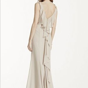 Sleeveless Chiffon Dress with Ruffled Back (NAVY)